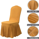 Lofaris Gold Stretch Spandex Banquet Chair Skirt Cover